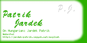 patrik jardek business card